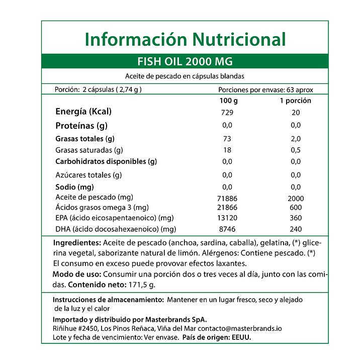 Nature's Truth Omega-3 Fish Oil 2000mg 250 Cápsulas Blandas