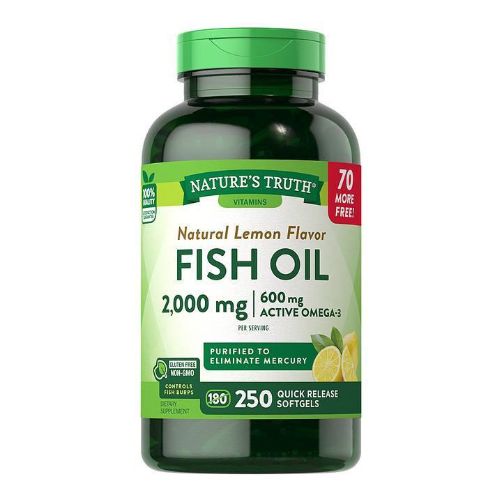 Nature's Truth Omega-3 Fish Oil 2000mg 250 Cápsulas Blandas