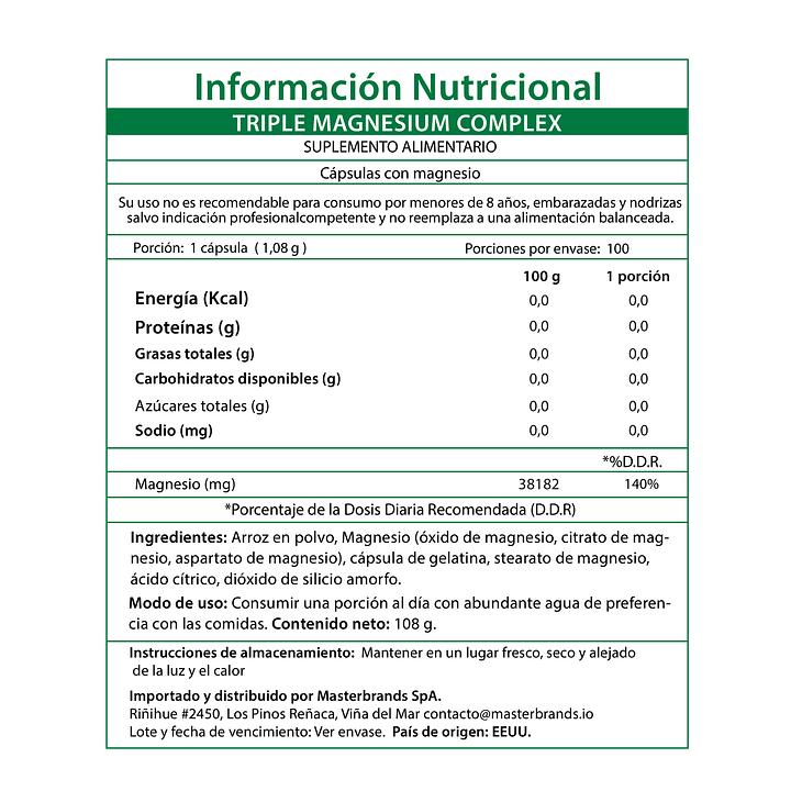 Nature's Truth Complejo Triple Magnesio 100 cápsulas