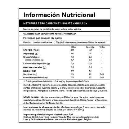 QNT Proteína Metapure Isolada Zero Carb 2 KG