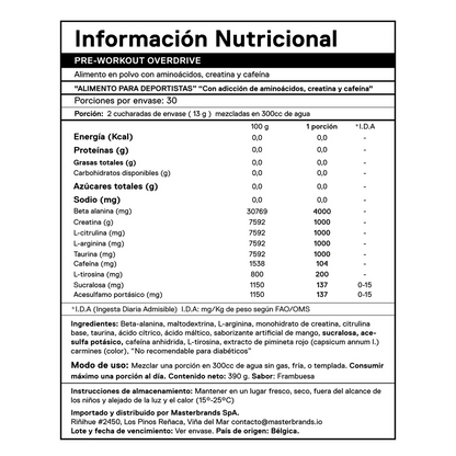 QNT Pre-Workout Metapure Overdrive 390 Grs (Sabores)