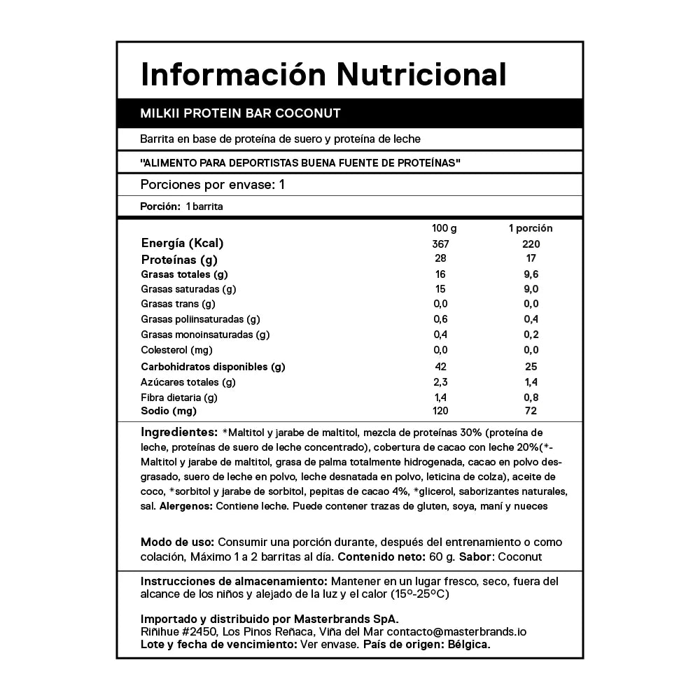 QNT Caja de 12 Barras de Proteína Milkii Protein Bar 12x60 grs